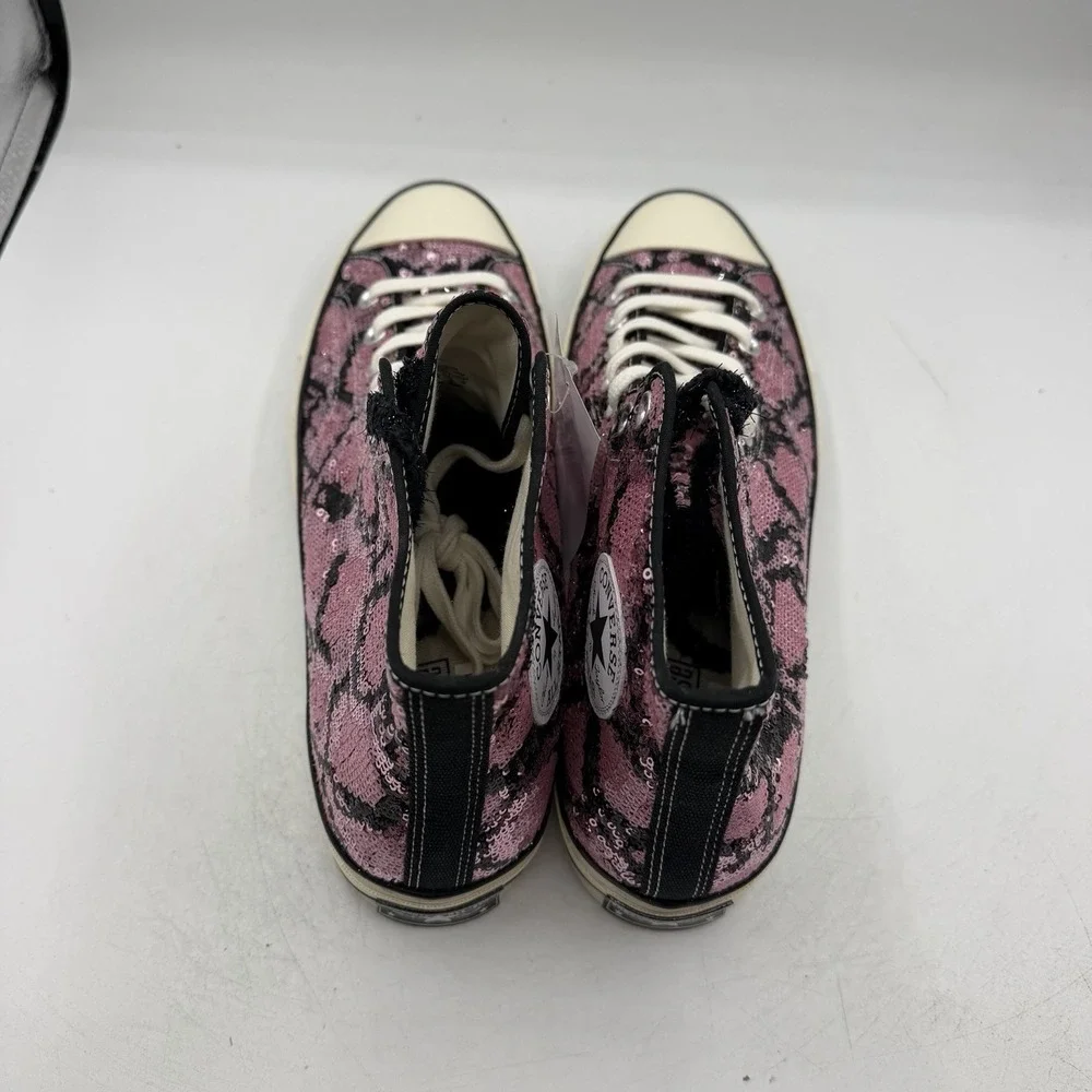 Converse Chuck 70 High Shoe Men 8.5 Women 10.5 Pink Sequin Snake Pattern Sneaker